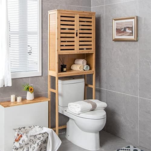 TREXD Over-the-Toilet Cabinet de depozitare cu 3 straturi de rafturi independente pentru baie pentru baie