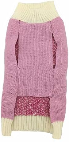 Pulover de cățeluș roz Argyle pentru fetiță pulover pentru animale de companie tricotaje pentru câini și pisici cald tricotat