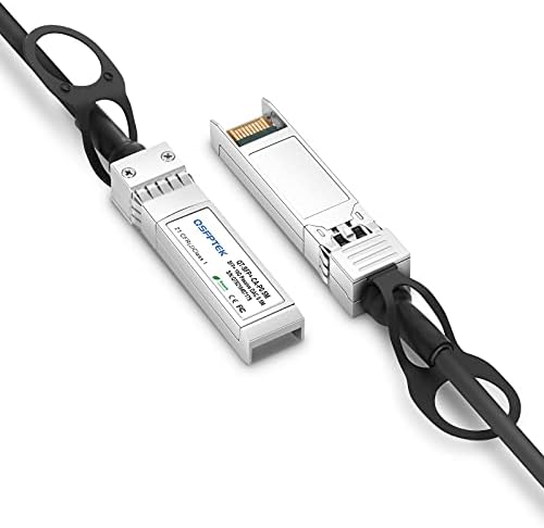 Cablu QSFPTEK 10G SFP+ DAC, 0,5m Pasiv Direct Atașat Cablu Twinax pentru Cisco SFP-H10GB-CU50CM, Ubiquiti, D-Link, Netgear, Mikrotik, dispozitive de comutare deschisă