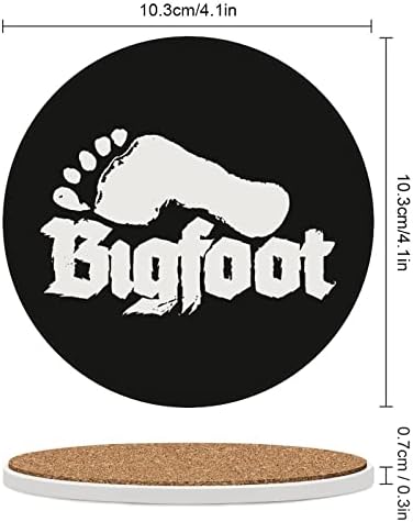 Amprentă bigfoot rotundă coastere ceramice care absorb apă mată modă la modă cu bază de plută 6pcs