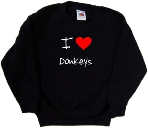 I Love Heart Donkeys Black Kids Panouri