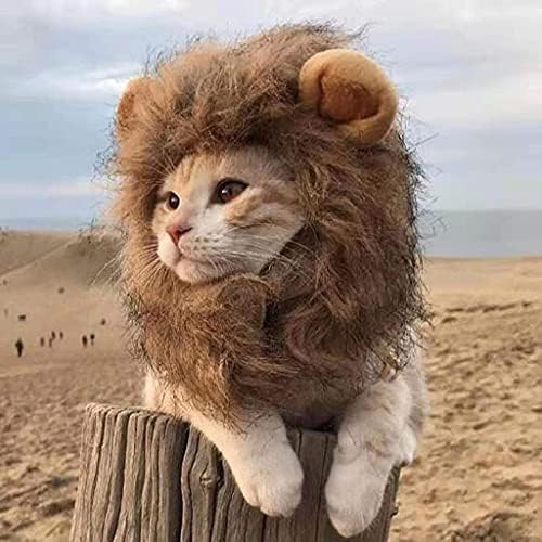 Cap de pisică,coamă de leu pentru pisici, îmbracă-ți pisica ca un leu.3 Dimensiuni Diferite.