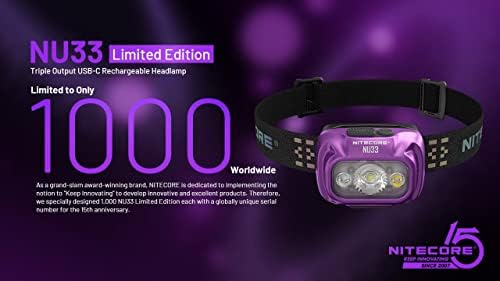 Editare limitată: Nitecore NU33 Triple Ieșire USB-C Reîncărcabil Mistic Purple Far- 700 Lumens