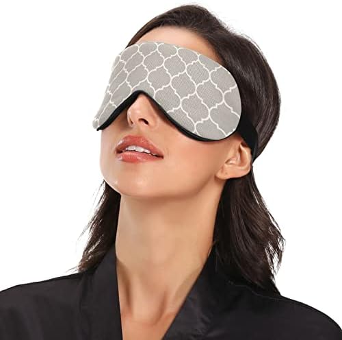 Wellday Sleep Mask Grey Grey Moroccan Moroccan Shade Cover Comfort Moale Blindfold Blockout Light Reglabil curea pentru bărbați