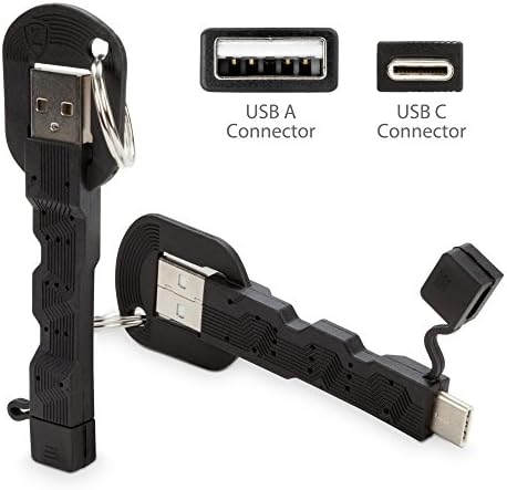Cablu Boxwave compatibil cu Yumkem Octa Core Tablet L211 - încărcător de chei de tip USB Tip -C, Inel cheie 3.1 Tip C Cablu USB pentru Yumkem Octa Core Tablet L211 - Jet Negru