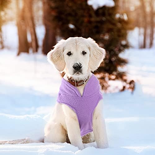 4 bucăți din țesătură Pulover pentru câini cu inel de lesă de iarnă Fleece Vest Dog Dog Geacă de pulovere pentru câini pentru