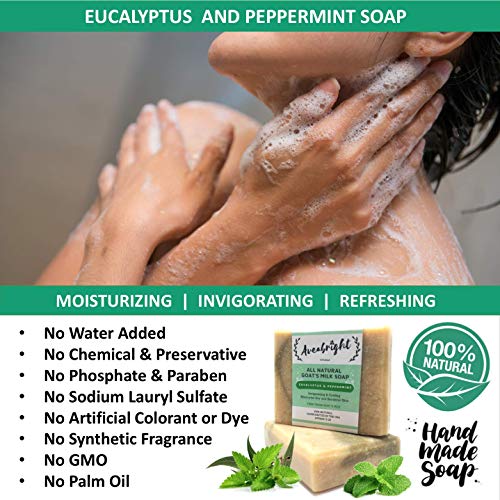 Eucalyptus Peppermint Soap Bar - Toate Naturale Lapte De Capră Corp Spălare Mentă Eucalipt Uleiuri Esențiale Săpun Baruri.