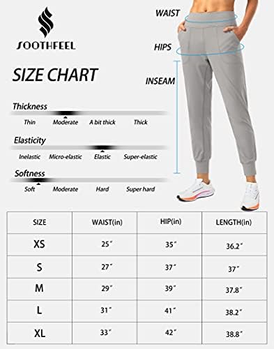 Soothfeel Joggers pentru femei cu buzunare cu fermoar cu talie înaltă cu talie înaltă Pantaloni de yoga pentru femei