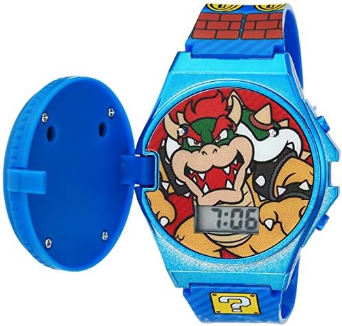 Accutime Kids Nintendo Super Mario Kart Luigi Bowser digital LCD cuarț ceas de mână, cadou ieftin și favoare de petrecere pentru