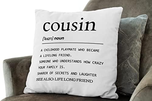 Cousin substantiv Definiție Inspirational Aruncă Pillow Cover, 18 x18 Capacul pernei pentru pernă decorativă pentru canapea