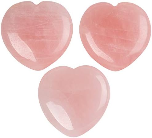 3 PC -uri naturale de 1 inch ametist Puffy Heart Stone, vindecare dragoste Crystal Palm îngrijorare Piatră pentru Chakra Reiki