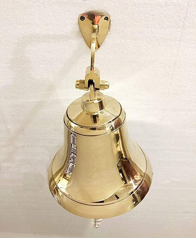 Antique 6 Solid Brass Nip Bell Ring Home Kitchen Outdoor Outdoor Ușă de perete clopot