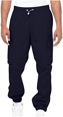 Pantaloni de marfă Ozmmyan pentru bărbați Solid Casual Buzunare multiple Elastice Fitness Outdoor Tip drept Pantaloni de marfă