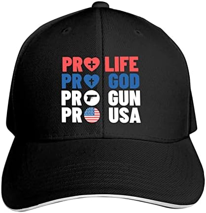 Pro God, Prof Life, Pro Gun, Pro Trump Baseball Cap Mans Denim Cap Cap Palar Reglabil pentru Femeie Reglabilă