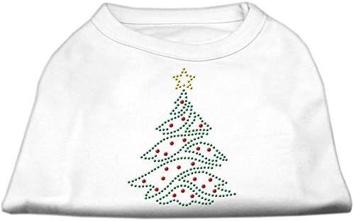 Mirage Pet Products de 20 de inci Arbore de Crăciun, cămașă cu imprimeu strastate pentru animale de companie, 3x-mari, alb