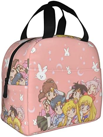 Anime izolat prânz sac pentru femei Fata portabil Tote sac drăguț Kawaii prânz Cooler saci pentru copii adolescenti