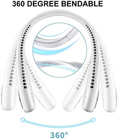 Ventilator portabil pentru gât, ventilator pentru gât fără lame Messar, ventilator suspendat de răcire de 360 de milioane,