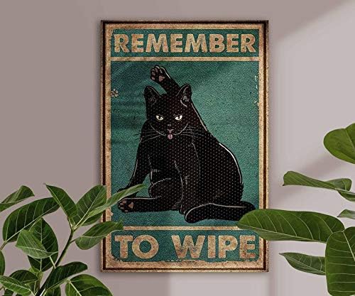 Vintage Tin Sign Film Cats Prits Tipărire Amintiți -vă pentru a șterge poster de metal negru metal dragoste pisici poster metal
