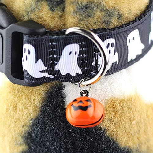Guler de Halloween reglabil pentru animale de companie Bolbove cu clopot pentru câini de dimensiuni mici