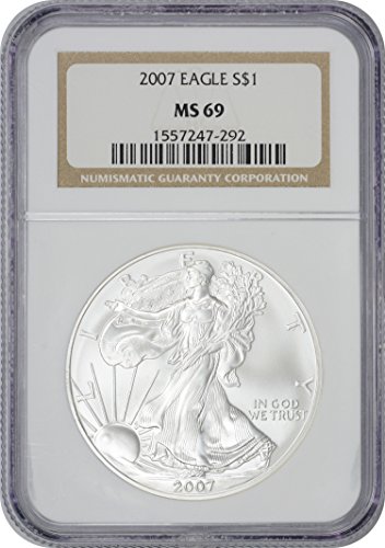 2007 $ 1 American Silver Eagle, MS69, NGC