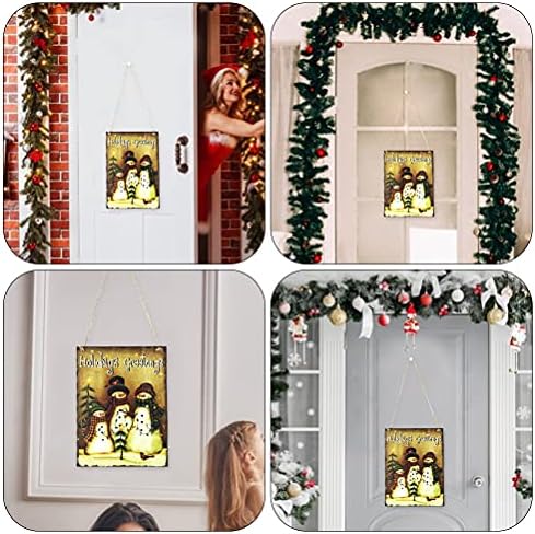 Semn de ușă frontală Besportble, 1pc Pandantiv tematic de Crăciun Vintage din lemn Decor acasă atârnat împodobit