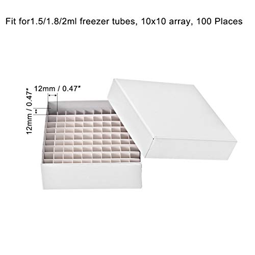Uxcell centrifugă tub congelator cutie de depozitare 100 locuri impermeabil carton criogenic titularul Rack pentru 1.5/1.8/2ml
