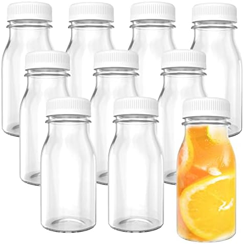 Mfdsj 10 buc 5 OZ sticle de suc de Plastic, recipiente clare pentru băuturi în vrac, pentru smoothie, suc de lapte și băuturi