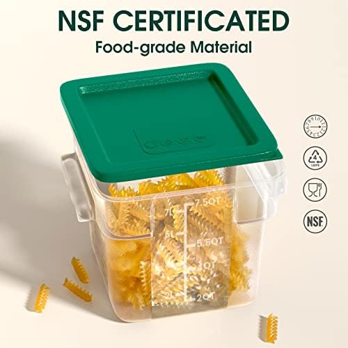 WantJoin 8QT NSF containere pătrate de depozitare a alimentelor cu capace,recipiente din plastic reutilizabile de calitate