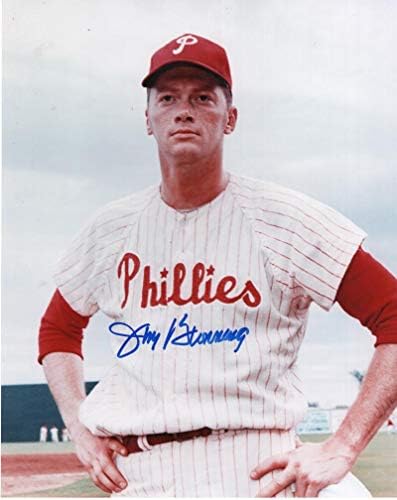 Jim Bunning Philadelphia Phillies a semnat autografat 8x10 foto w/coa