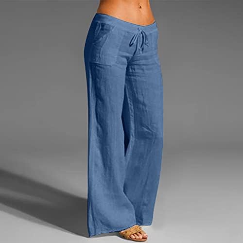 Pantaloni de lenjerie Dazlor pentru femei mici până la dimensiuni, cu talie ridicată, pantaloni de plajă cu talie ridicată,