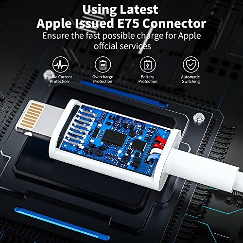Belcompany [Apple MFI Certified] Cablu de încărcător pentru iPhone, 2 pachet Lightning to USB Cable 6,6ft, Original Certified