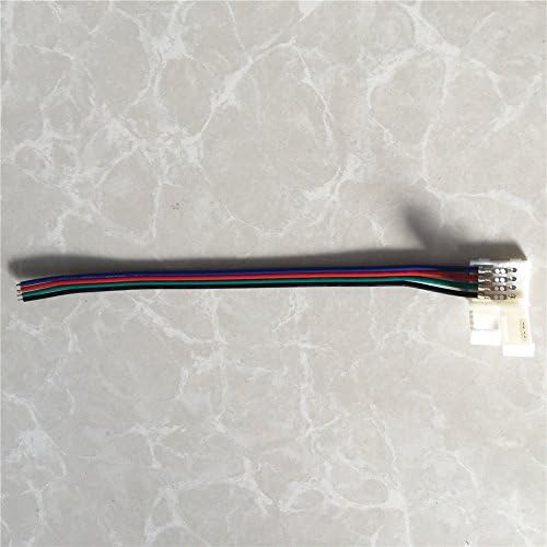ucomshop 4pin Fire conector adaptor Solderless pentru 10mm impermeabil 5050 RGB LED Strip Pack de 20