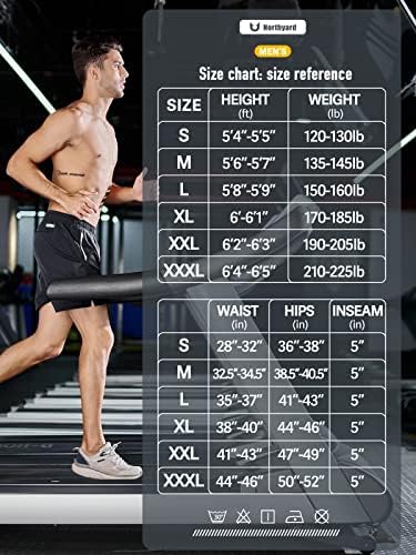 NORTHYARD Men ' s Running Athletic Shorts 5 inch antrenament Gym tenis Rapid uscat scurt pentru antrenament activ cu buzunare