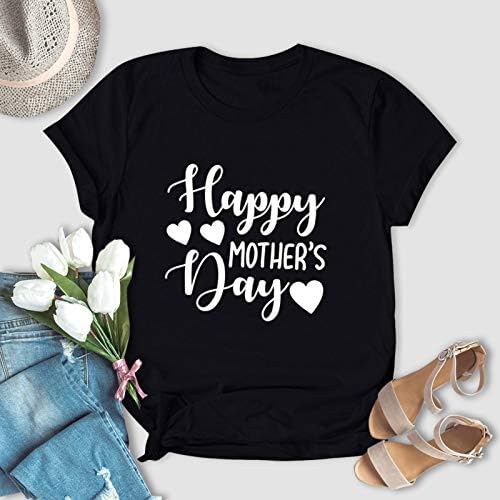 Tricou fericit de Ziua Mamei 2023 pentru femei Tricou cu imprimeu Mama Bunica scrisoare de vară bluză Casual Cu mânecă scurtă Top