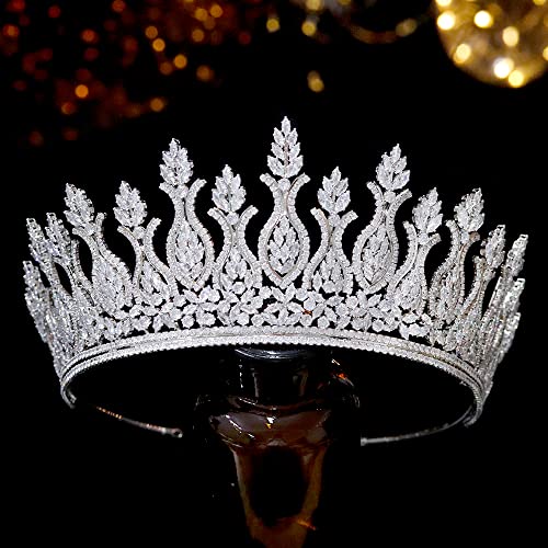 Jorsnovs lux Cubic Zirconia mare nunta coroane CZ înalt mireasa diademe Zircon Ziua Regina concurs Headpieces păr Bijuterii