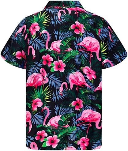 Cămașă hawaiană bărbați funky casual buton în jos Shortsleeve unisex flori plajă petrecere flamingo flori noi
