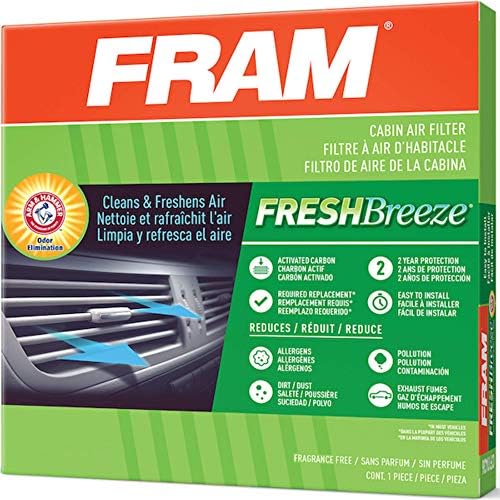 Fram fresh Breeze cabină filtru de aer înlocuire pentru habitaclu auto W / braț și ciocan bicarbonat de sodiu, instalare ușoară,