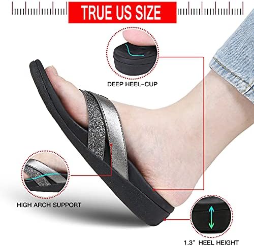 Flip -flops orthotic Sounity pentru femei, sandale de arc fasciitiste plantari pentru femei, papuci de mers confortabil