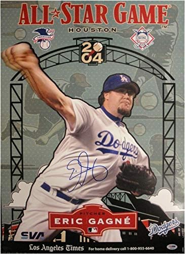 Eric Gagne semnat manual autografat 17x24 Poster Los Angeles Dodgers PSA E24105 - Fotografii MLB autografate