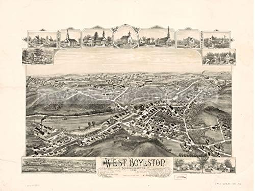 1891 hartă | West Boylston Massachusetts 1891 | Massachusetts | West Boylston | West Boylston