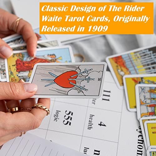 Carduri de tarot waite de pilot original UPWINGSPIRAL Set cu ghid pentru începători și experți, ghiduri colorate incluse, clasic