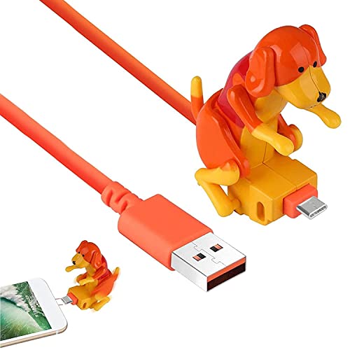 Goderat cablu portabil de încărcare pentru câini vagabonzi, Funny Hump Dog Fast Charger Cable, Spoof Toy Data Cable pentru iPhone Android Type-C, Orange