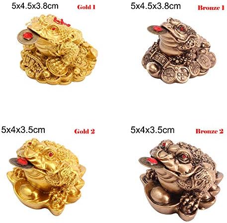 MNTT FENG SHUI COIN BANI FROG, CONDUCĂRI NOCKENS Golden Toad Tabletop Decorare Ornamente pentru acasă Atragând bogăție