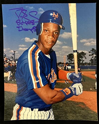 Darryl Strawberry NY Mets '86 WS Champs semnat 8x10 Foto color W/Hologram - Fotografii MLB autografate