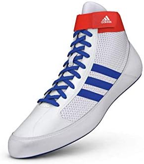 Pantofi de lupte Adidas HVC, alb/albastru/roșu, 2.5 SUA unisex mic copil