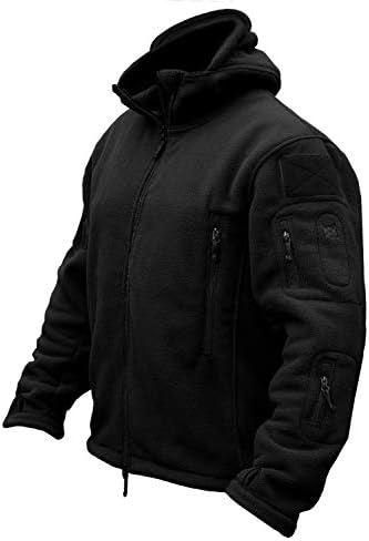 Crysully Militar Sport Tactical Sport Fleece cald cu glugă cu glugă în aer liber, jacheta de aventură în aer liber