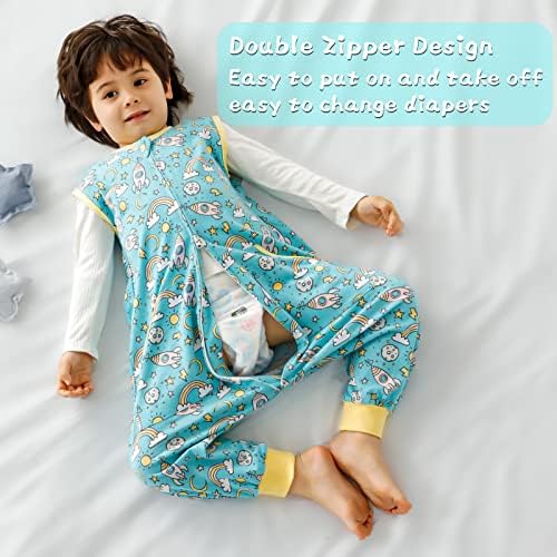 Sac de dormit pentru copii pentru copii pentru copii, sac de somn 3T-5T, Sac de somn ușor cu picioare pătură purtabilă pentru
