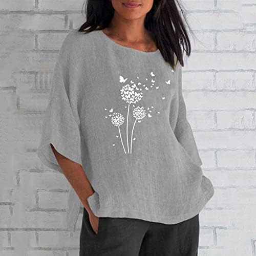 Kcjgikpok Femei Lenjerie camasa, florale imprimate o-Gât trei sferturi mâneci confortabil lenjerie tricouri femei Tricouri
