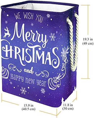 Inhomer peisaj de Crăciun cu fulgi de zăpadă stele ușoare 300d Oxford PVC haine impermeabile împiedică coș mare de rufe pentru