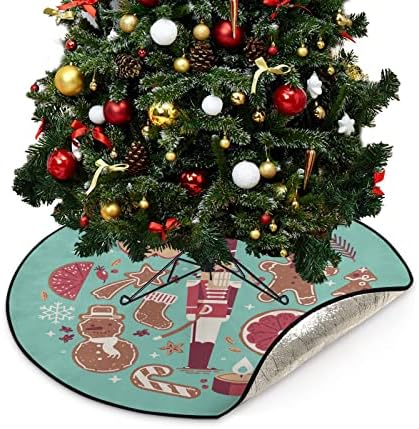 Cupada prăjituri minunate de nuci de nuci Covorașe de copac de Crăciun Fustă de copac impermeabil, Crăciun de Crăciun de Crăciun